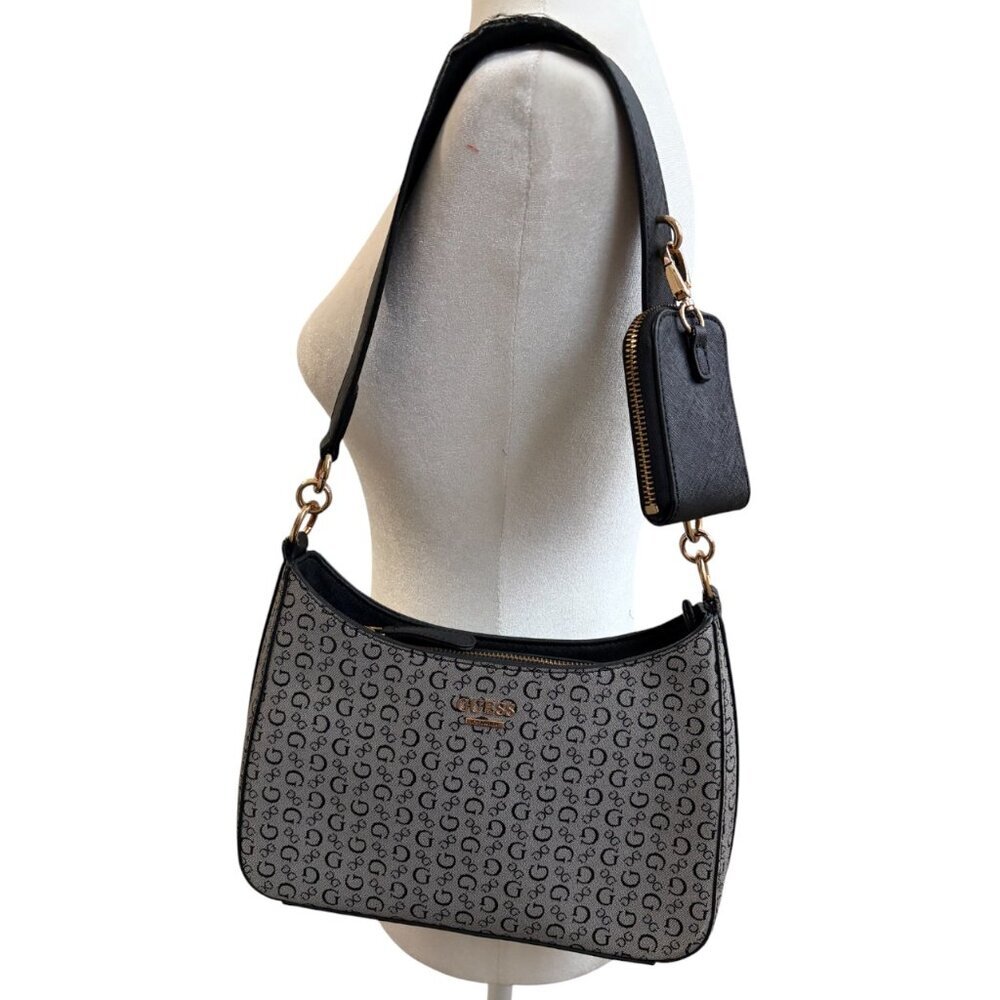 Vintage Y2K Guess Monogram Canvas Shoulder Bag